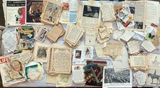 100 Pc Antique Vintage Curated EPHEMERA LOT Junk Journal MIXED MEDIA Paper picture