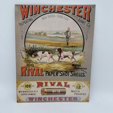 Metal Winchester Repeating Arms Co Rival Paper Shot Shells 16x12 1993 picture