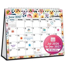 20262027 Small Desk Calendar 8x6, Standing Flip Planner picture