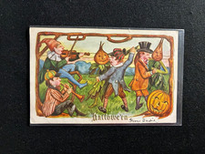 Vtg 1910s Halloween Postcard Whitney JOL Pumpkin Anthropomorphic Vegetable picture