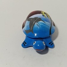 Ceramic Blue Painted Turtle Trinket Box picture