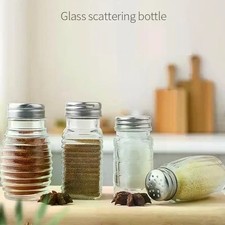 2 Pcs 1.5 Oz Glass Retro Salt and Pepper Shakers Set for Kitchen Restaurant picture