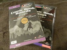 100 New BCW Silver Age Thick Comic Book Bags And Boards - Acid Free - Archival picture