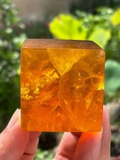 Natural Golden Yellow Fluorite Cube, Mica Star Inclusion, 4.2cm picture