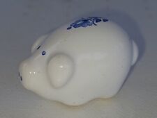 Miniature Ceramic Porcelain Pig Blue and White Flowers Miniature Collection picture