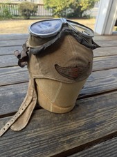 1920’s 1930’s Harley Davidson Clipper Style Riding Cap Skull Cap And Goggles picture