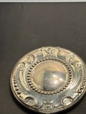 E-134 Vintage Estee Lauder Silver Plated Extra Large Collectible Compact 4