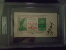 MAX SCHMELING PSA/DNA Auto Slabbed Envelope Poster Of Joe Louis Fight Fresh July picture