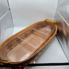Longaberger 2000 Century Celebration Basket w Clear Divided Protector USA 19'' picture
