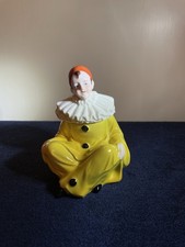 Jester or Pierrot Clown Porcelain Antique Figural Inkwell picture