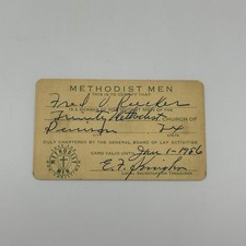 Vintage Trinity Methodist Men’s Club Membership Card TX 1950s Christian Church picture
