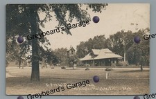 RPPC CNW Railroad Train Station ARLINGTON HEIGHTS IL Childs Real Photo Postcard picture