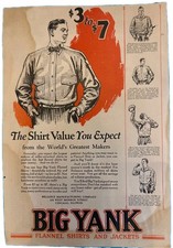 1926 Big Yank Flannel Shirts Jackets Print Ad Reliance Mfg Co Chicago Workwear picture