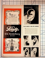 1939 Blatz Old Heidelberg Beer Ad & Marianna von Allesch Glass Earrings Article picture