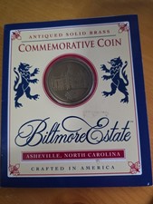1995 Biltmore Estate Antique Solid Brass Commemorative Coin picture