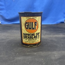 OLD 1930'S ERA GULF HIGH PRESSURE GREASE 1 POUND CAN GULF OIL GAS REFINING A4C picture
