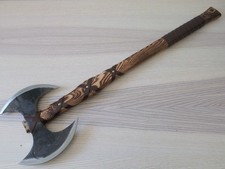 40” Berserker Viking Battle Axe 11x9” Handforged Carbon Steel Head Double picture