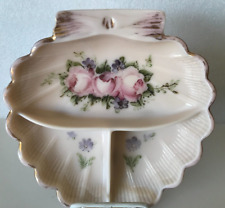 1920s Cambridge Crown Tuscan Pink Hand Ptd. Rose Footed Shell Dish ON SALE NOW picture