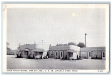 c1940's Over Nite'R Motel 883 Dix Ave. US 25 Lincoln Park MI Vintage Postcard picture