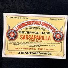 Vintage Original UNUSED JHS J Hungerford Smith's Sarsaparilla Compound jug label picture