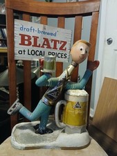Blatz Draft-Brewed at Local Prices Beer Sign Display w/ Figure & Mug picture