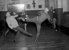 French boxing practiced by two sportsmen a gymnasium Paris France - 1933 Photo picture