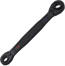 68215 4-in-1 Reversible Ratchet Wrench, Box Wrench, SAE Hex Sizes 1/2, 9/16 picture