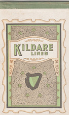 1940-50s Vintage Kildare Linen Irish Fabric Advertising Stationery Notebook Harp picture