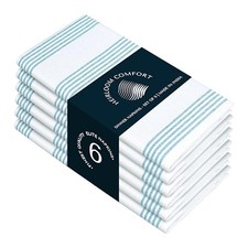 Turquoise Blue Stripe Cloth Dinner Napkins 18
