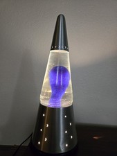 Vintage 1990's Lava-lite Wizard Blue Lava Clear Liquid Lava Lamp picture