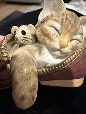 Vintage Country Artists Bedtime Stories Cat and Mouse in Slipper - Collectible picture