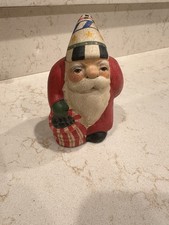 Vaillancourt Folk Art chalkware Santa #376 (1997)  “coal sack” Hand Painted picture