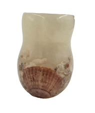 Vtg  Lucite Resin Sea Shell Cup or Vase Beach Coastal Nautical Ocean Decor picture
