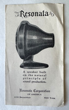 ca 1920s Advertising Pamphlet Brochure Resonata Corp New York Radio Speaker NYC picture