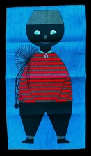 MWT Circa 60s Swedish Tea Towel Wall Art ALMEDAHLS Chimney Sweep EXC picture