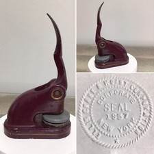Vintage Ellis Crane & Hoist Desk Press Embosser Seal Stamper New York 1957 picture