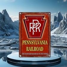 Vintage Pennsylvania Railroad Plate Tin Metal Signs Home Décor 8x12  picture