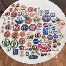 Vintage Political Campaign Button Lot Kennedy Nixon Reagan Carter Clinton 80+pc picture