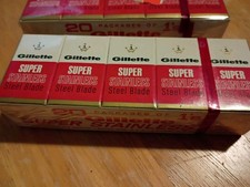 Gillette Super Stainless Steel Blades 20 Pack Package New Old Stock Sealed... picture