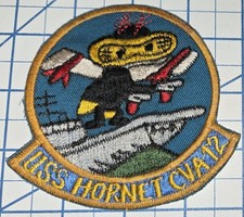 c1950s USS HORNET CVA-12 Aircraft Carrier US Navy Ship CV CVS Cloth Patch picture