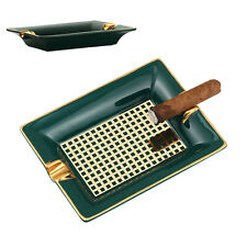 LUBINSKI Ceramic Cigar Ashtray Cigarette Ash Holder Hold 2 Cigars Home Luxury picture