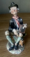 Vintage Giuseppe Cappe Capidimonte Italian Old Organ Grinder Porcelain Figurine picture