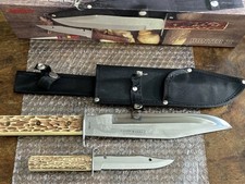 Vintage Brasilian Cobra Hunter II Large And Smaller Bowie Knife with Sheath NEW picture
