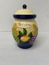 Vintage Nonnis Biscotti Cookie Jar with Lid, Handmade, Handpainted,Free Shipping picture