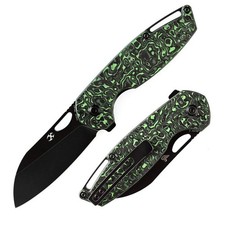 Kansept Model 6 Folding Knife 3.1 in Green/Black Carbon Fiber 20CV Wharncliffe picture