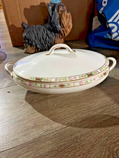 Antique Noritake Nippon Covered Vegetable Bowl, Thelma Bassett Floral picture