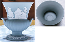 Wedgwood Jasperware Gray Flower Vase with White Relief Classic Design From Japan picture