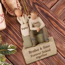 Personalized Brothers & Sisters Forever Linked Christmas Ornament Siblings Gift picture