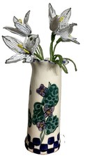 A Gritter Van Noord Pottery vase hand painted Vintage Ooak picture