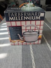 VINTAGE Farberware Tea Kettle Gooseneck Spout 1.5 Quart Stainless Steel picture